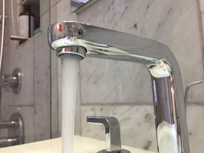 clean bathroom sink and faucet